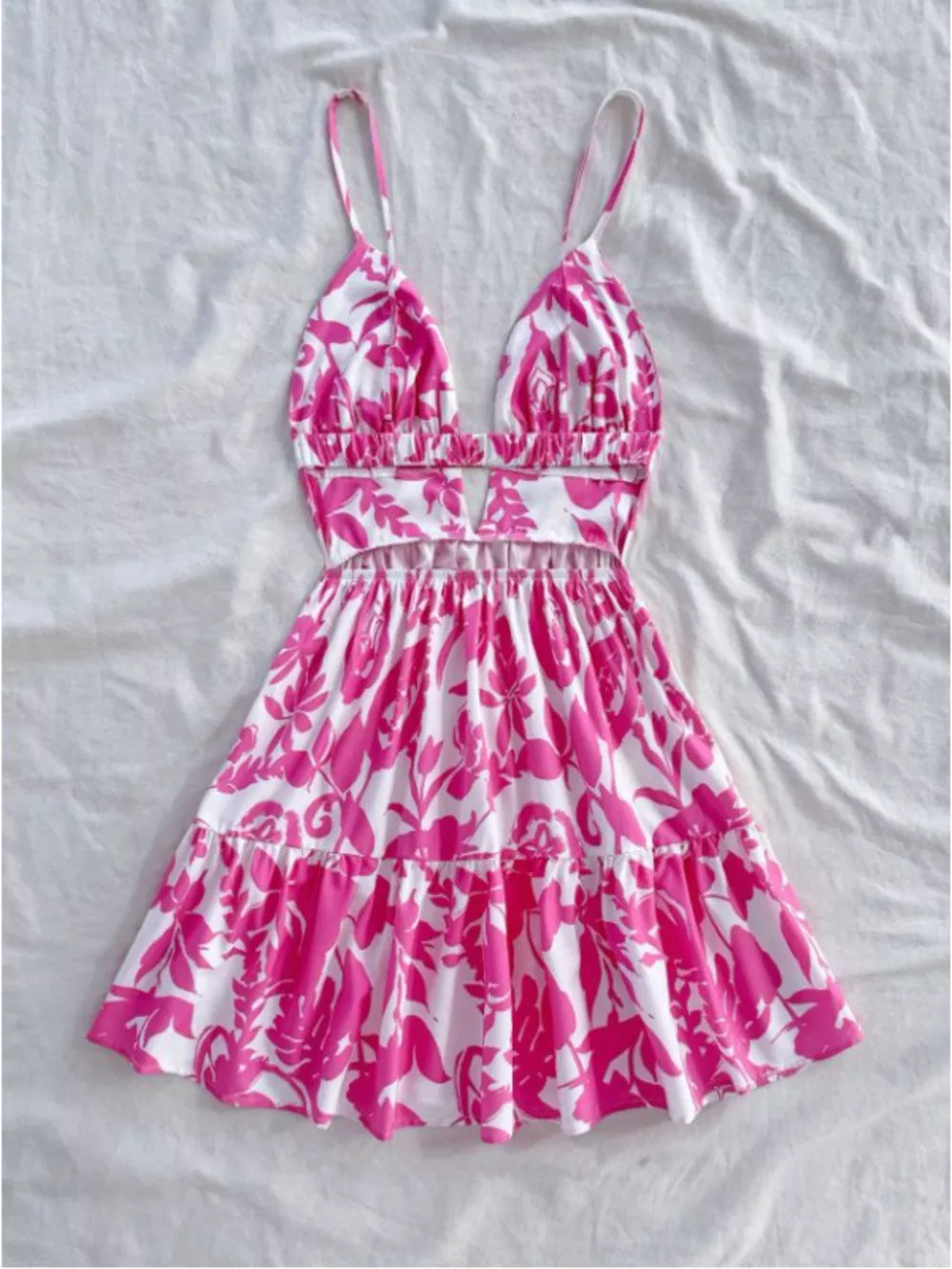Floral Print Cutout Mini Dress, image 4