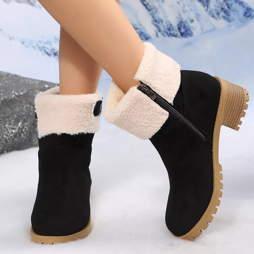 Round Toe Block Heels Boots, image 5