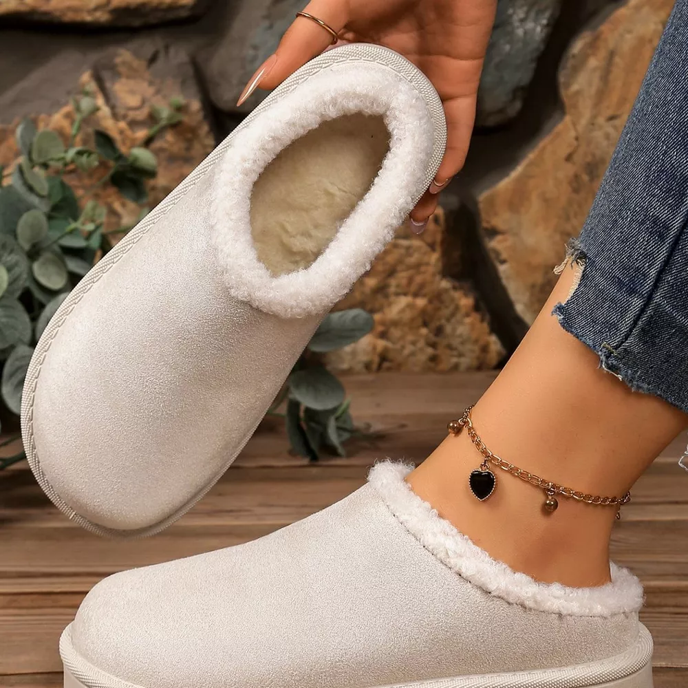 Plush Lined Round Toe Slippers, image 5