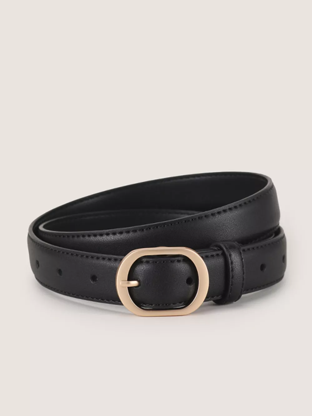 Elegant Oval Buckle Belt