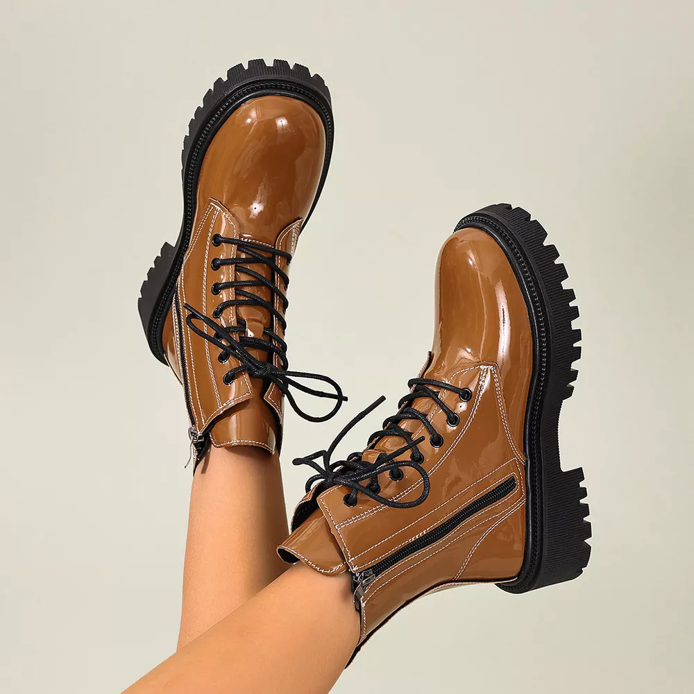 Lace Up Block Heels Boots, image 8