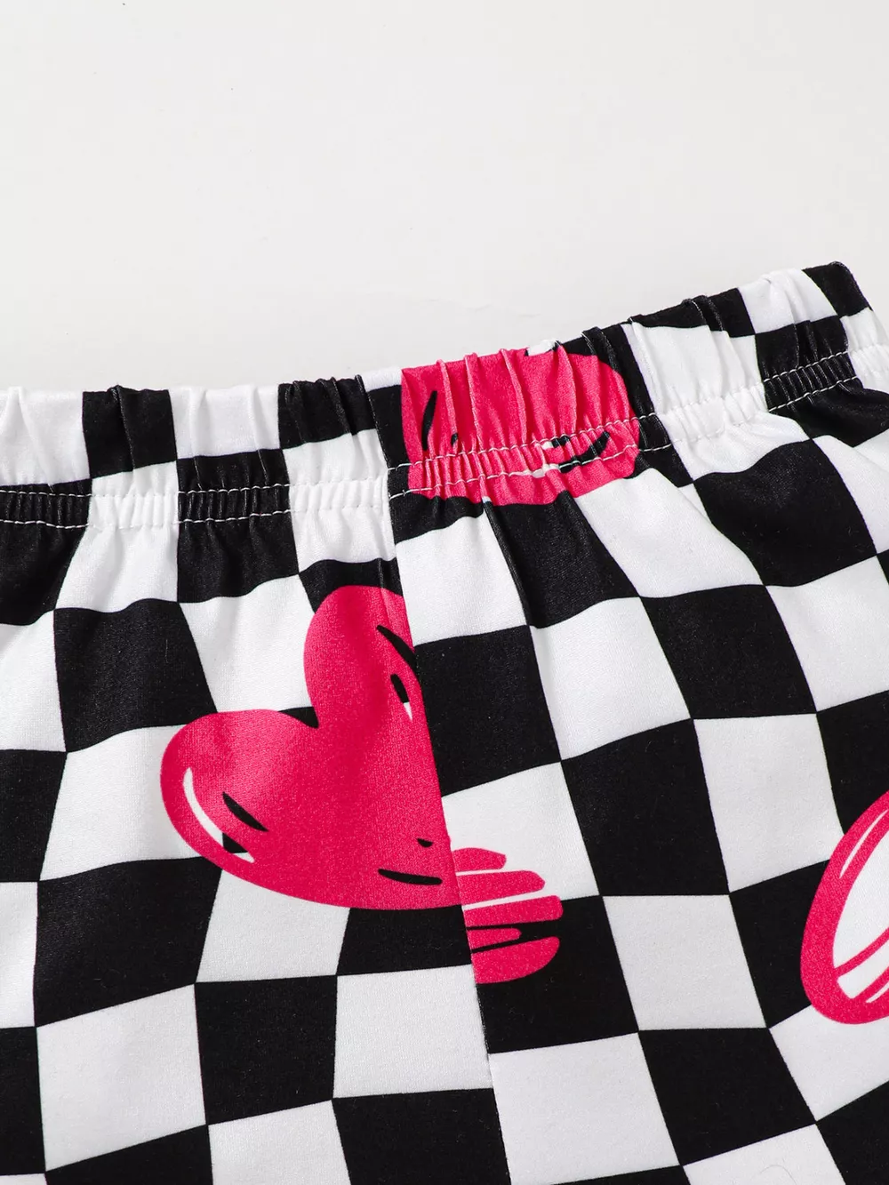 Children's Ruffled Short Sleeve Tee and Checkerboard Shorts Set, image 7