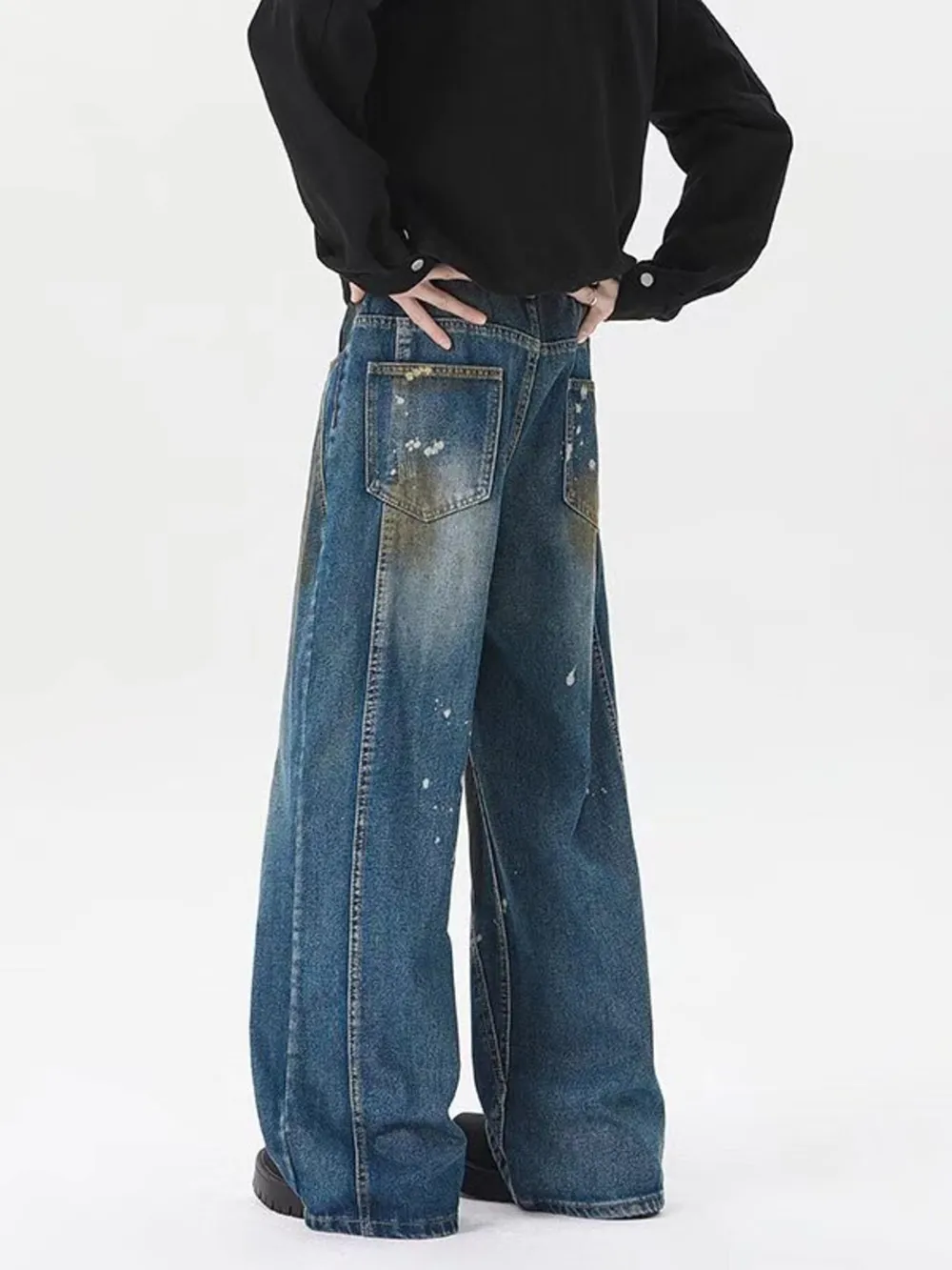 Men's Plus Size Wide Leg Jeans, image 4