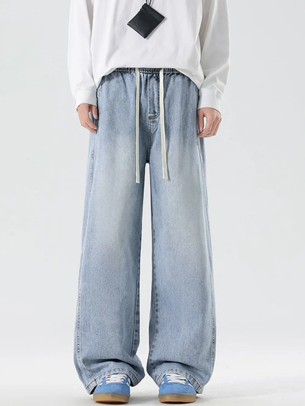 Men's Full Size Wash Wide Leg Jeans Plus Size, image 5