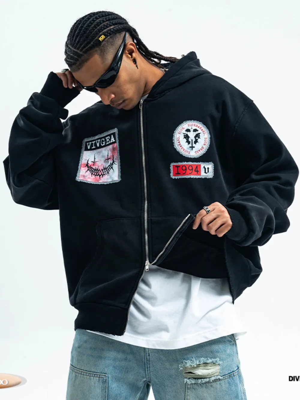 Men's Zip Up Long Sleeve Hoodie, image 4