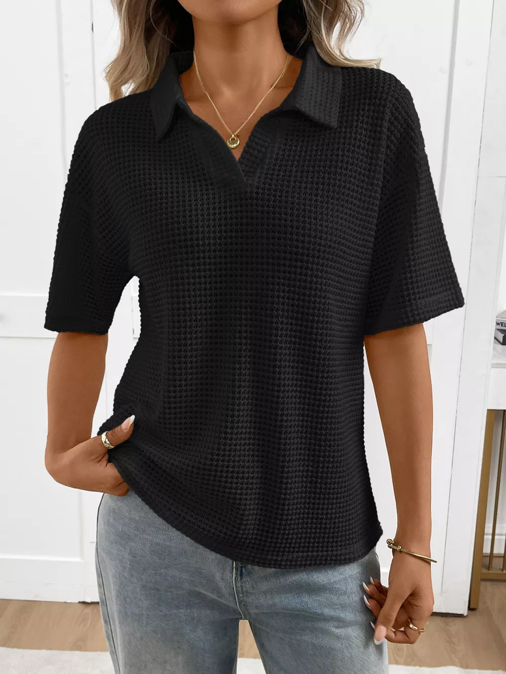 Striped Knit Short Sleeve Top, image 16