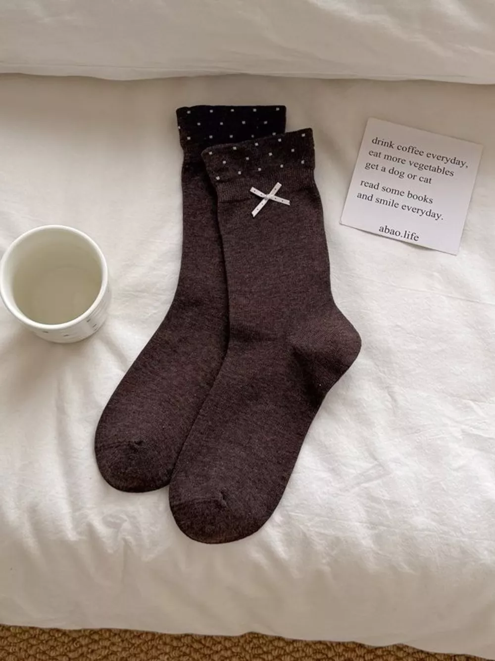 Polka Dot Crew Socks, image 3