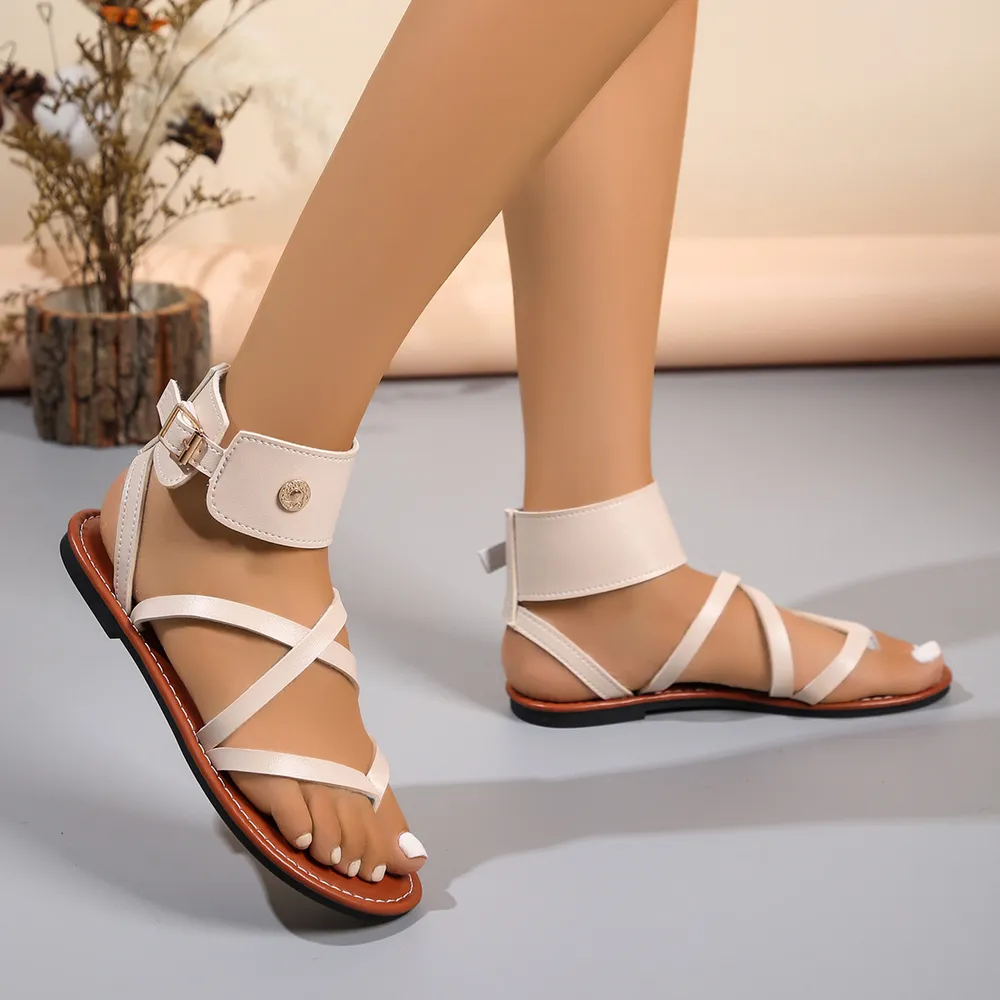 Toe Post Crisscross Flat Sandals, image 3