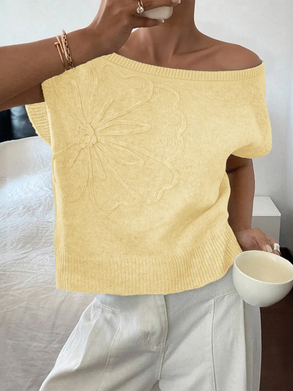 Ribbed Hem Boat Neck Sweater, image 10