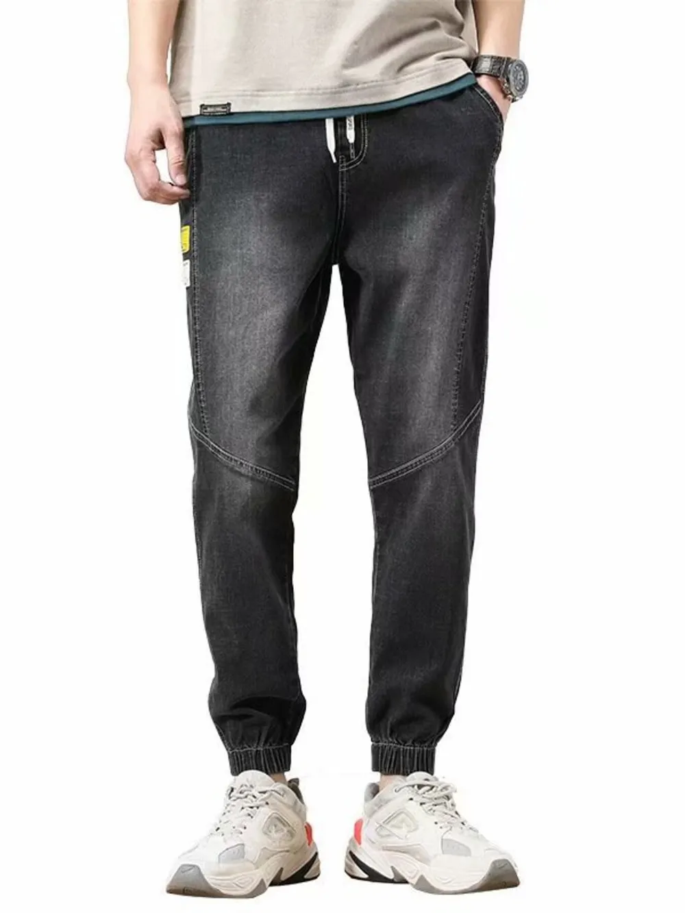 Men's Full Size Drawstring Loose Fit Jeans Plus Size, image 2