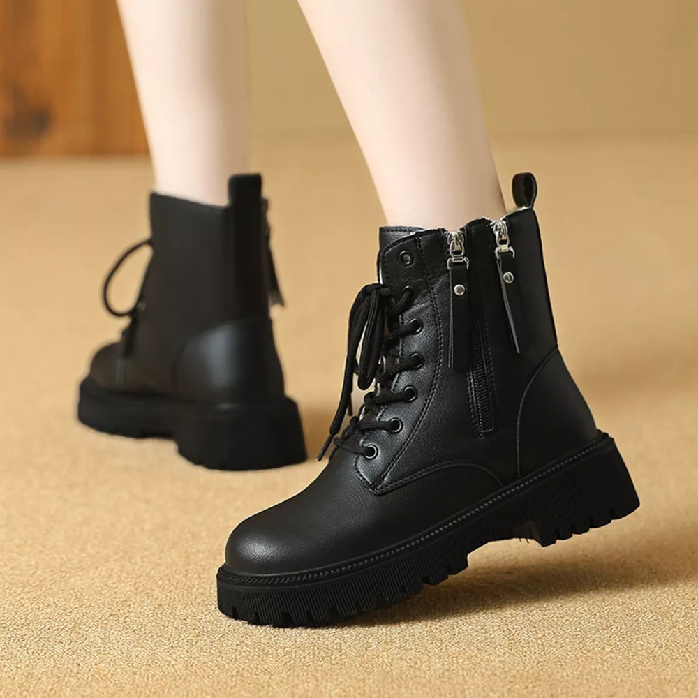Lace-Up Ankle Combat Boots, image 7