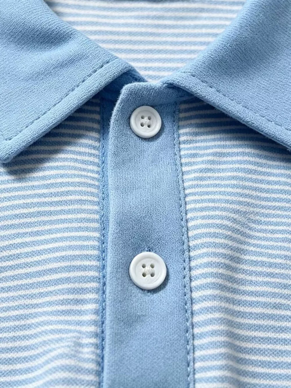 Children's Striped Polo Shirt & Shorts Set with Apple Embroidery, image 3