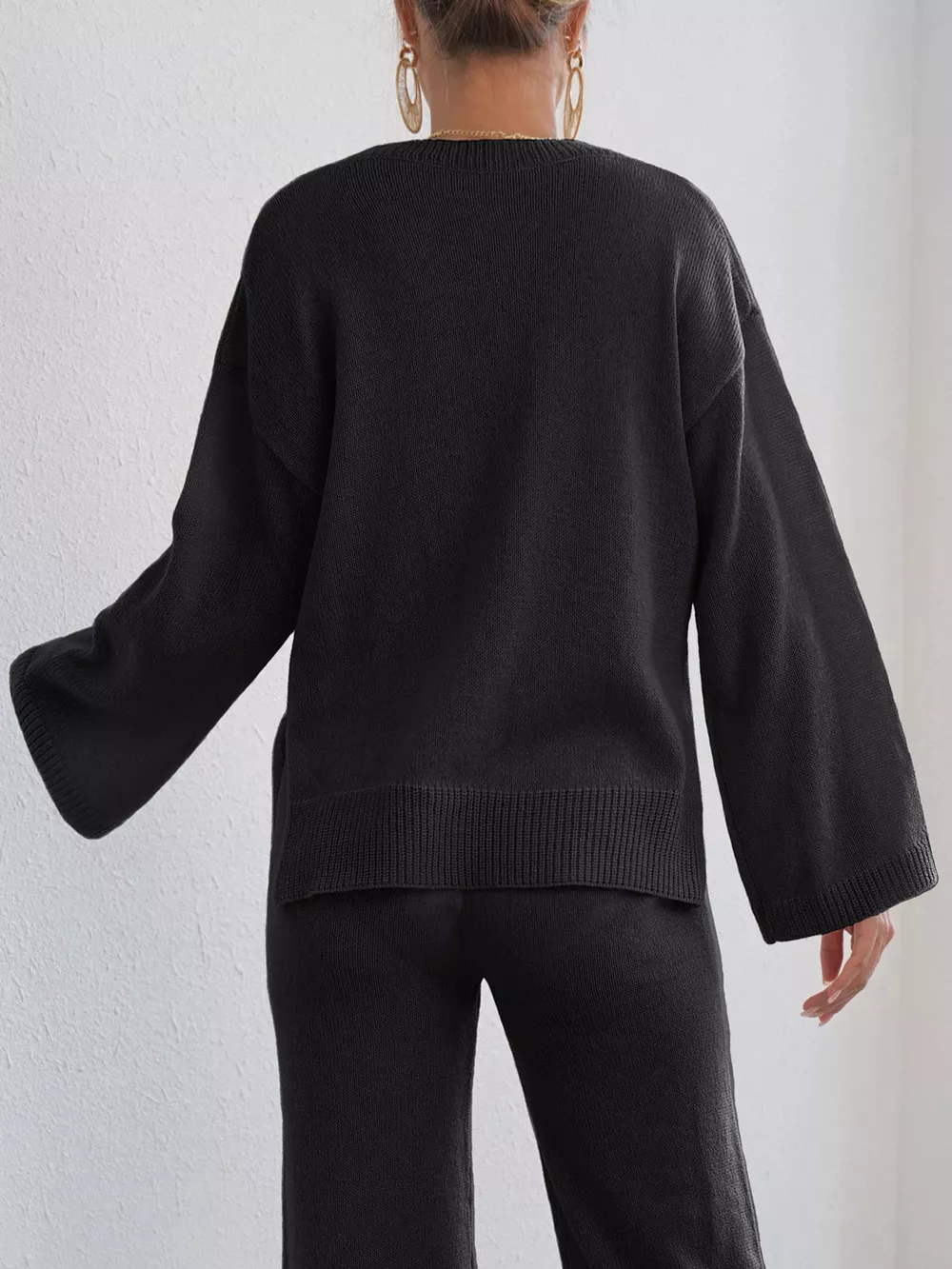 Floral Applique Crew Neck Sweater, image 4