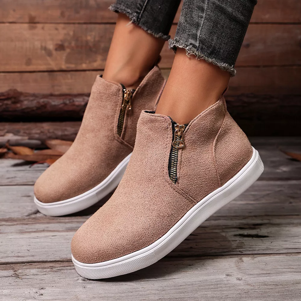 Side Zipper Flat Sneakers, image 9