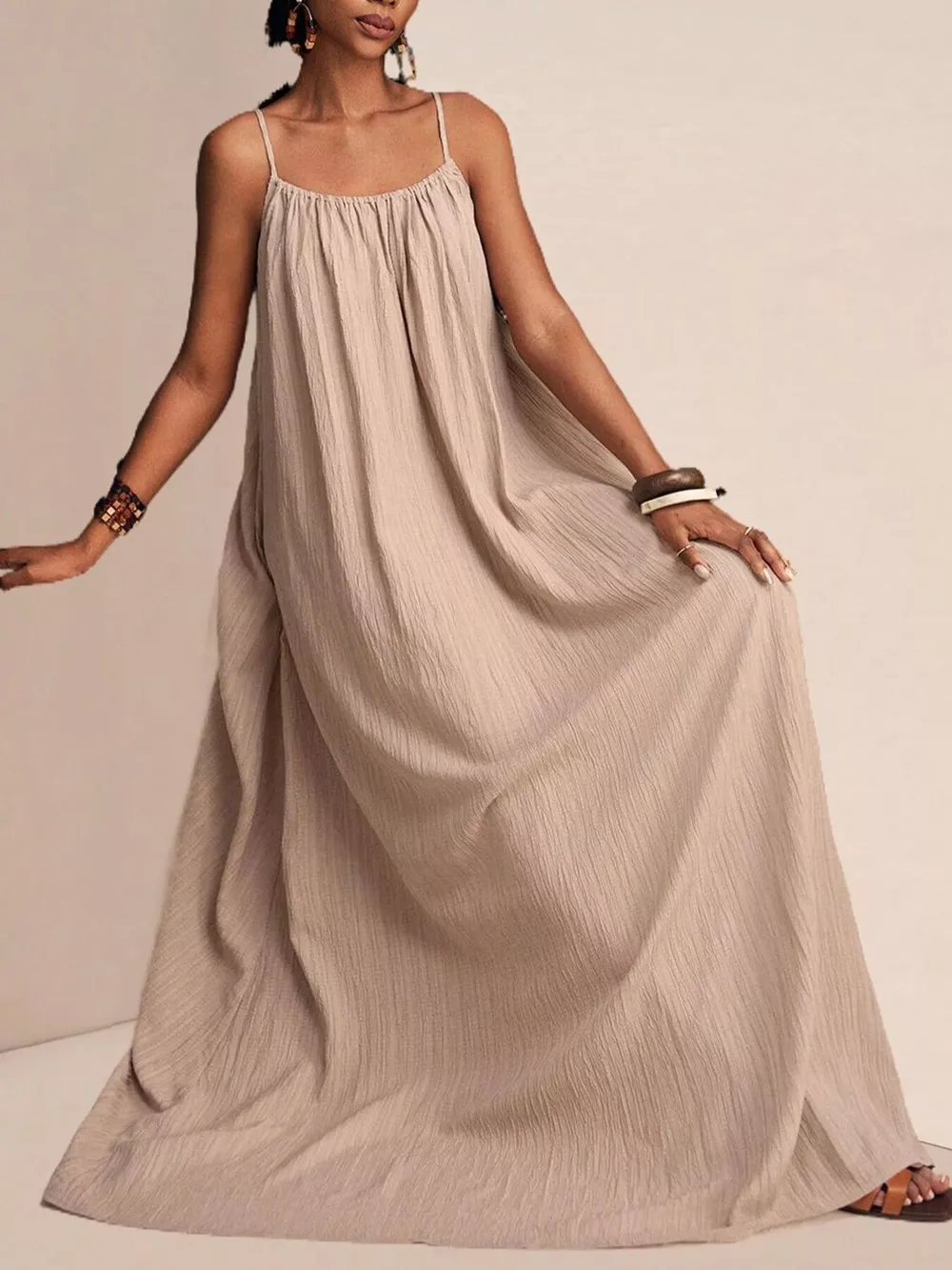Spaghetti Strap Flowy Maxi Dress, image 9