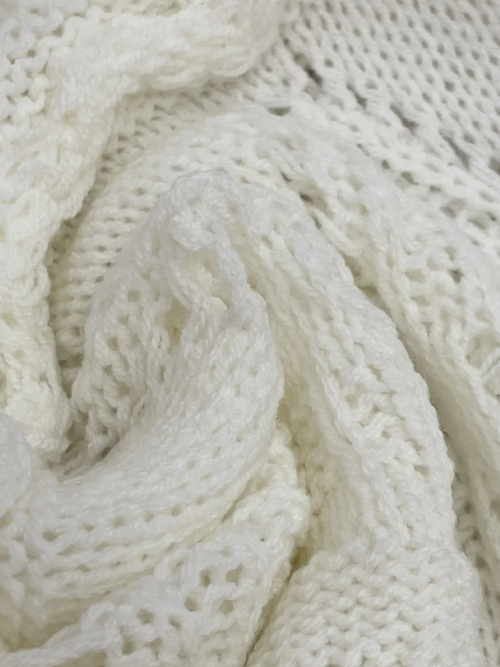 Crochet Ruffled Hem Long Sleeve Sweater, image 9