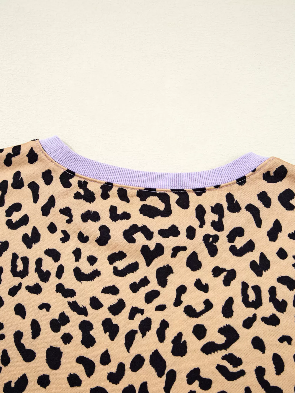 Stripe Color Block Patchwork Leopard Casual Sweatshirt with Slits, image 8
