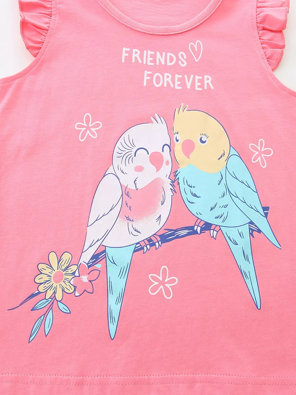 Children's Birds Graphic Ruffle Sleeve Top, image 4