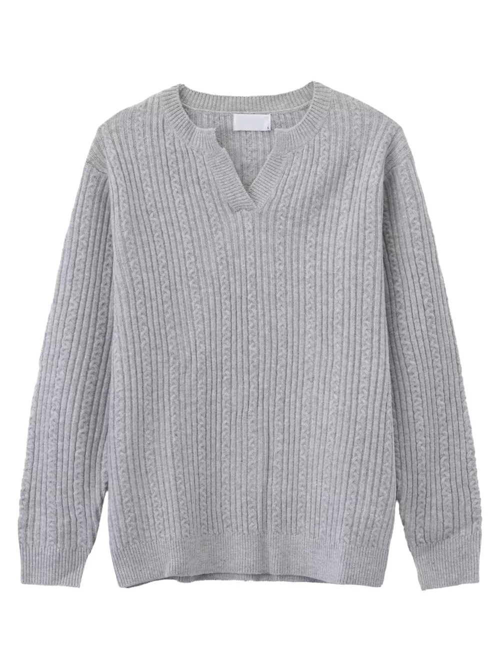 Men's Cable Knit Long Sleeve Sweater, image 3