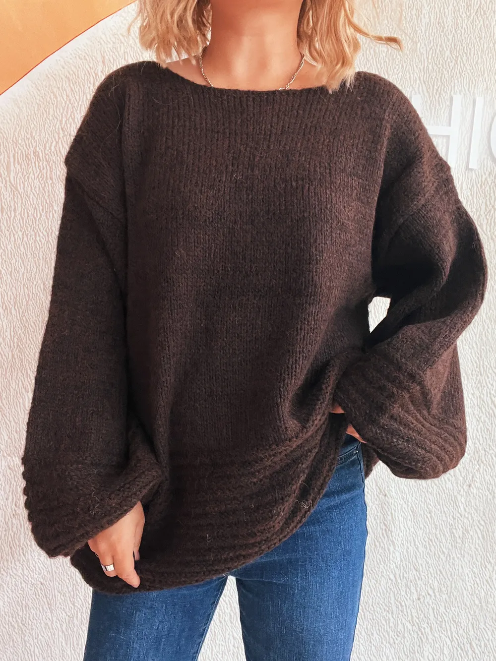 Relaxed Fit Round Neck Sweater, image 8