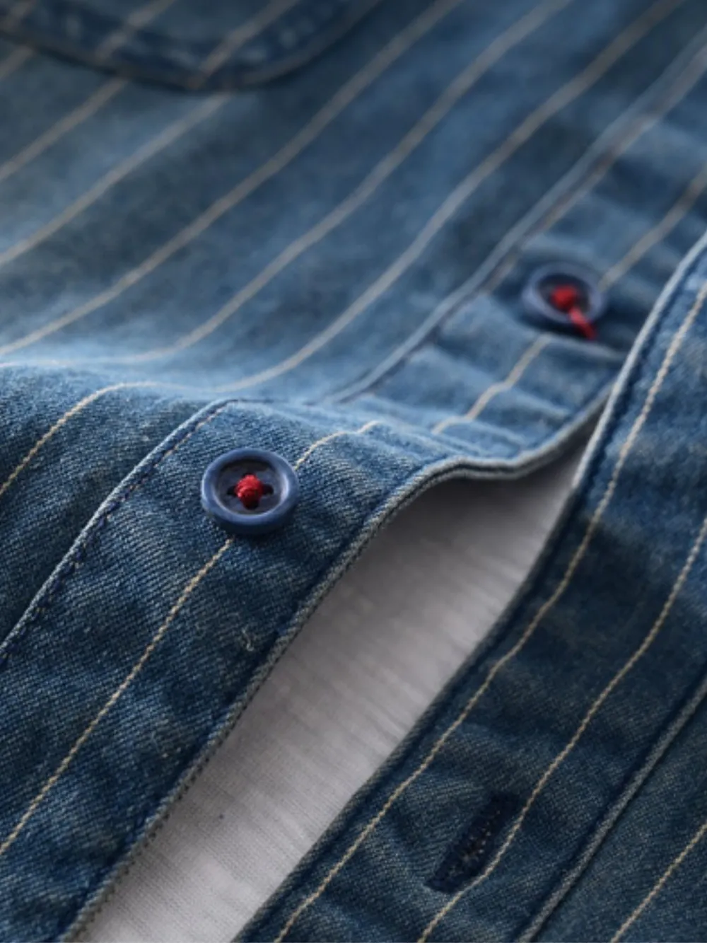 Men's Plus Size Button Up Long Sleeve Denim Shirt, image 6