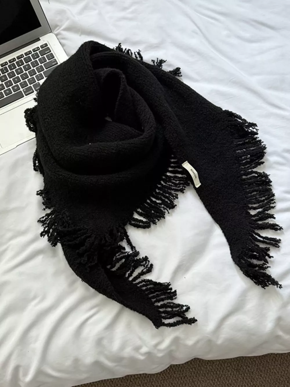 Fringe Trim Knit Scarf, image 3