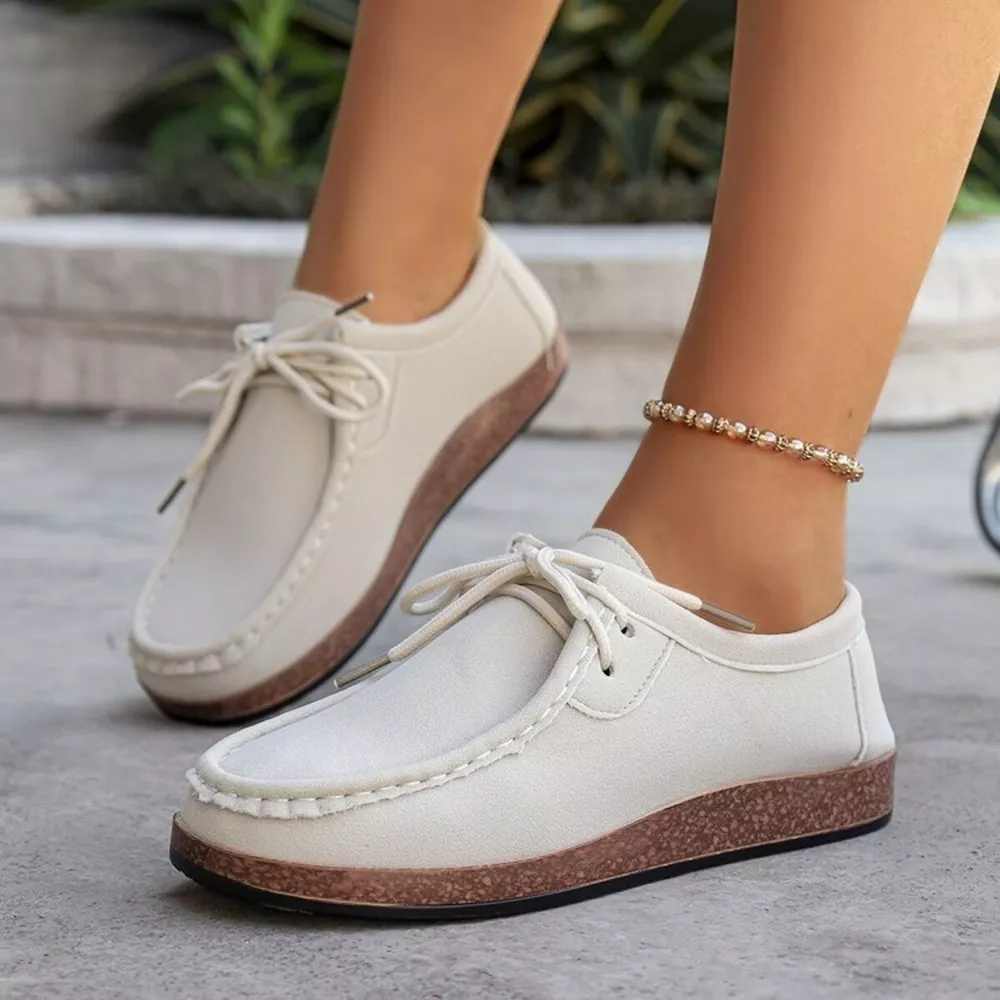 Round Toe Lace Up Slip-Ons, image 6