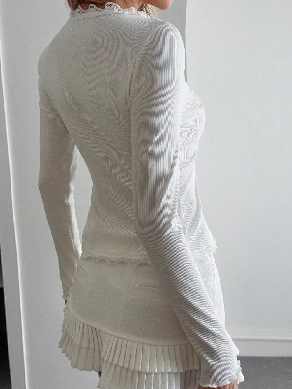 Lace Trim Long Sleeve Top, image 6