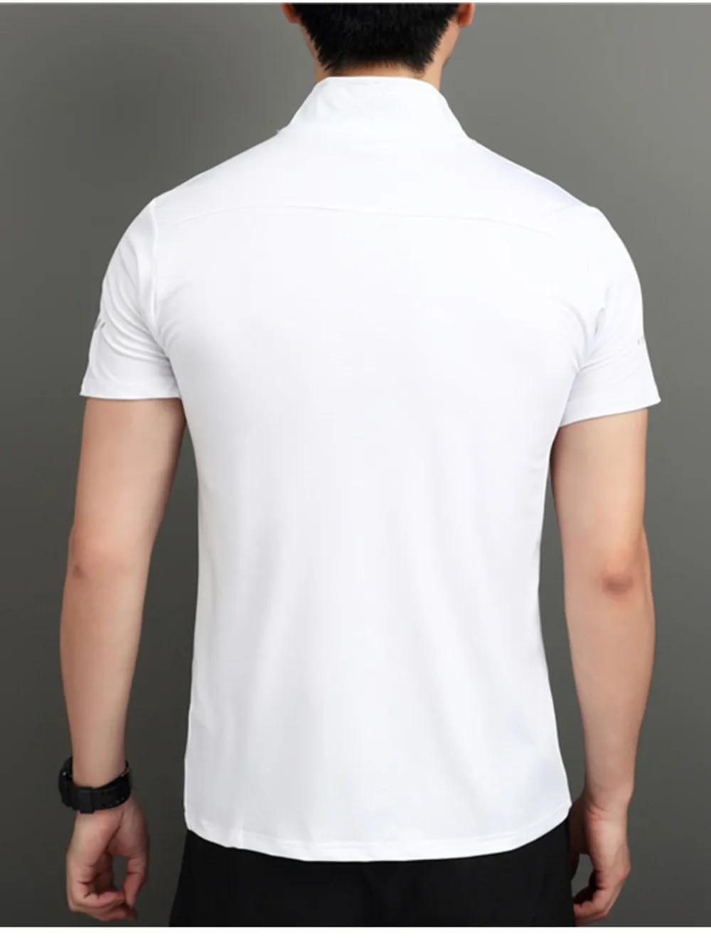 Men's Plus Size Quarter-Zip Short Sleeve Top, image 5
