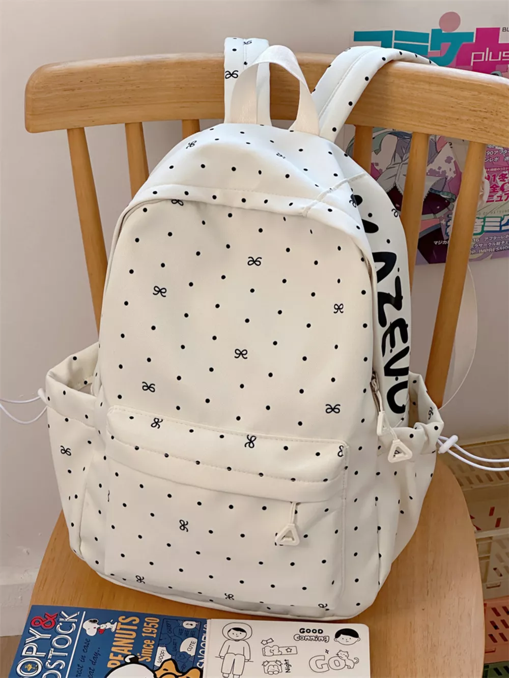 Polka Dot Bowknot Backpack Bag, image 3
