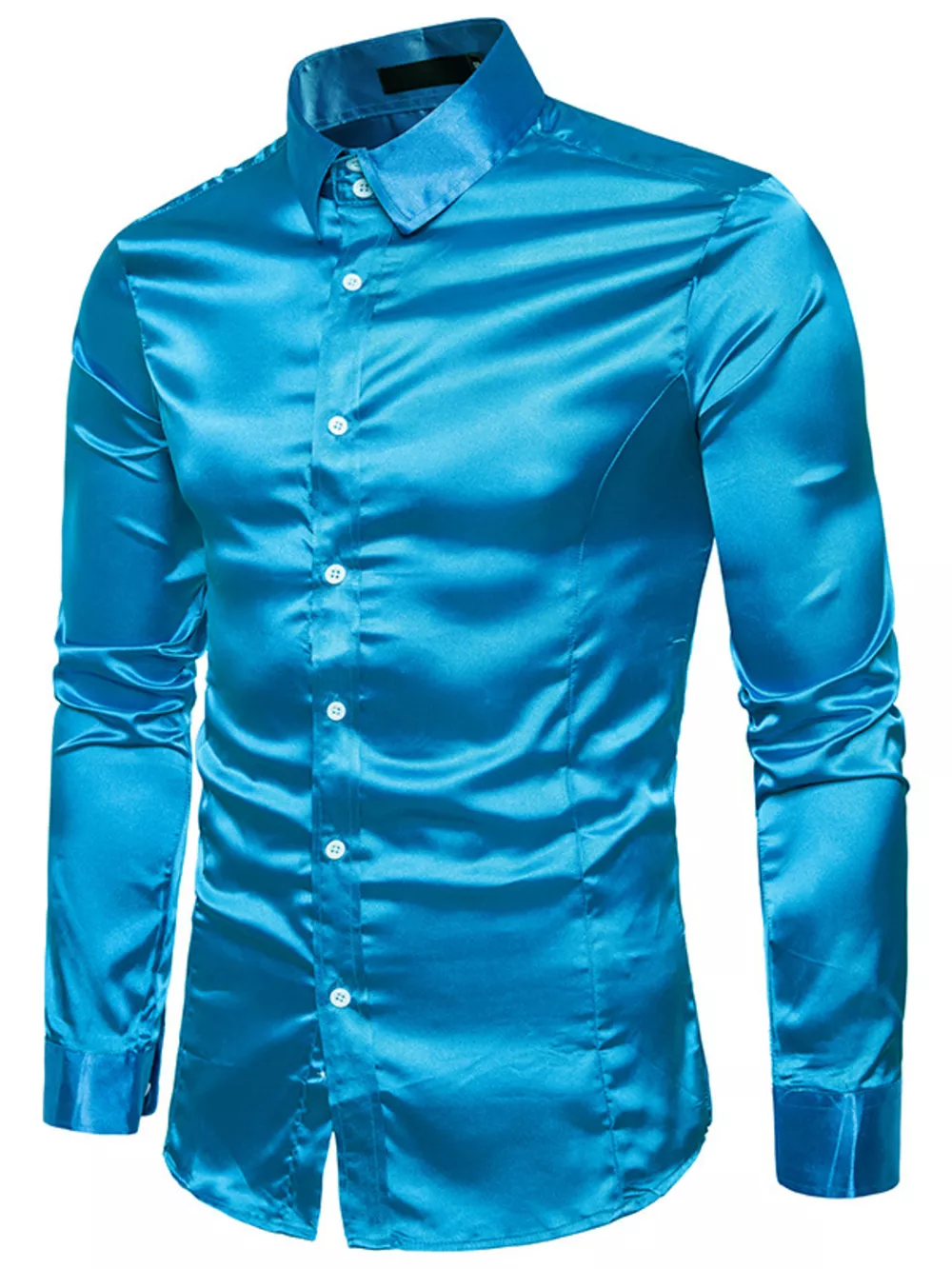 Men's Satin Long Sleeve Shirt, image 5