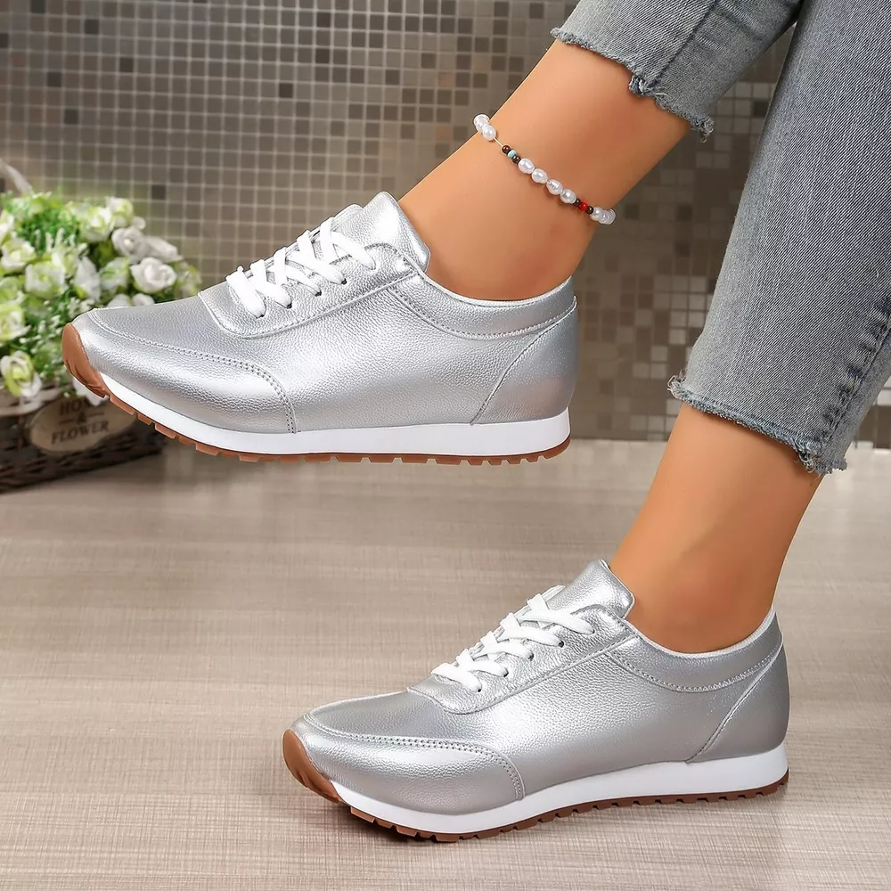 Round Toe Lace Up Sneakers, image 4