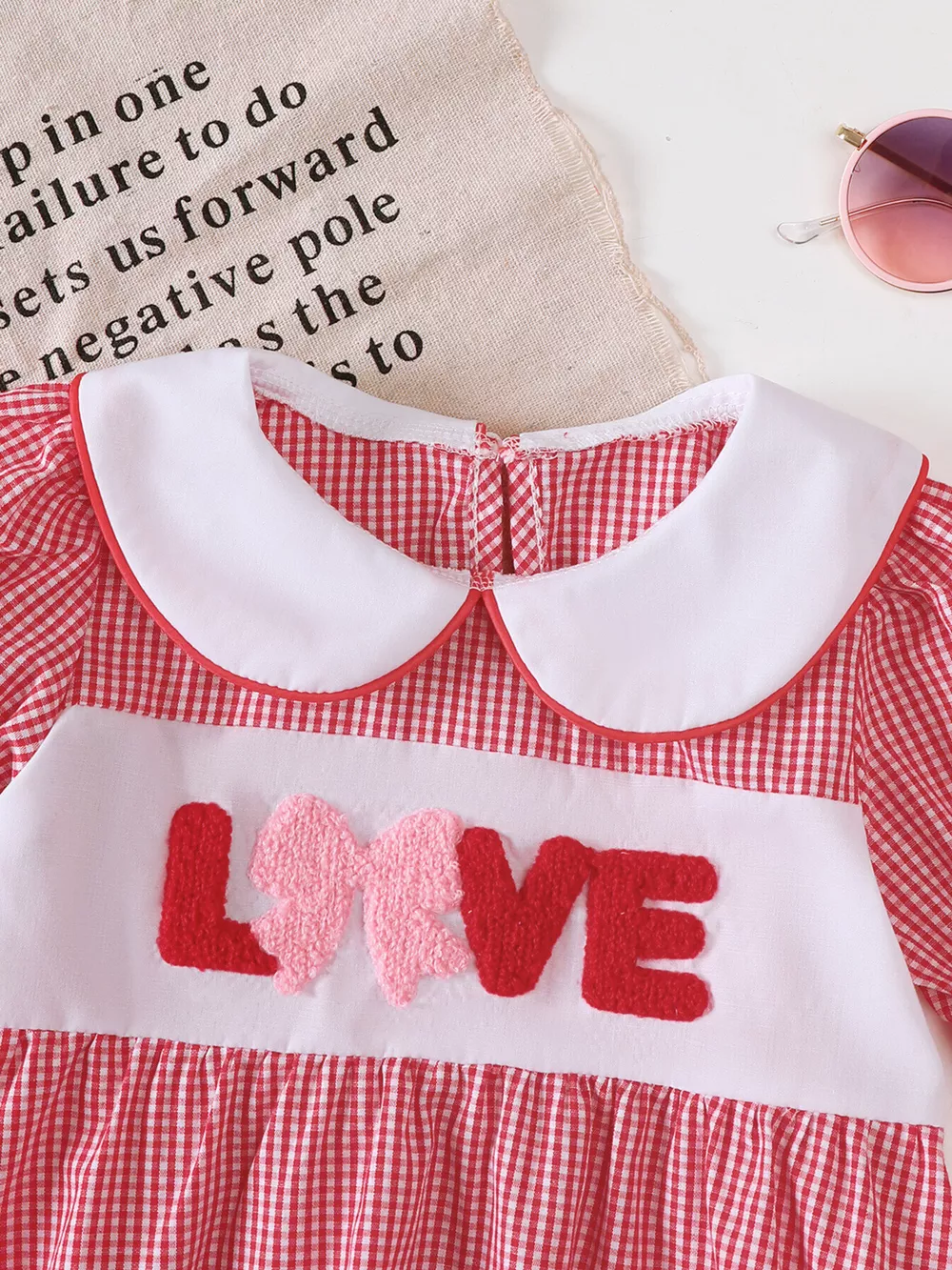 Children's Gingham 'LOVE' Top and Shorts Set, image 5