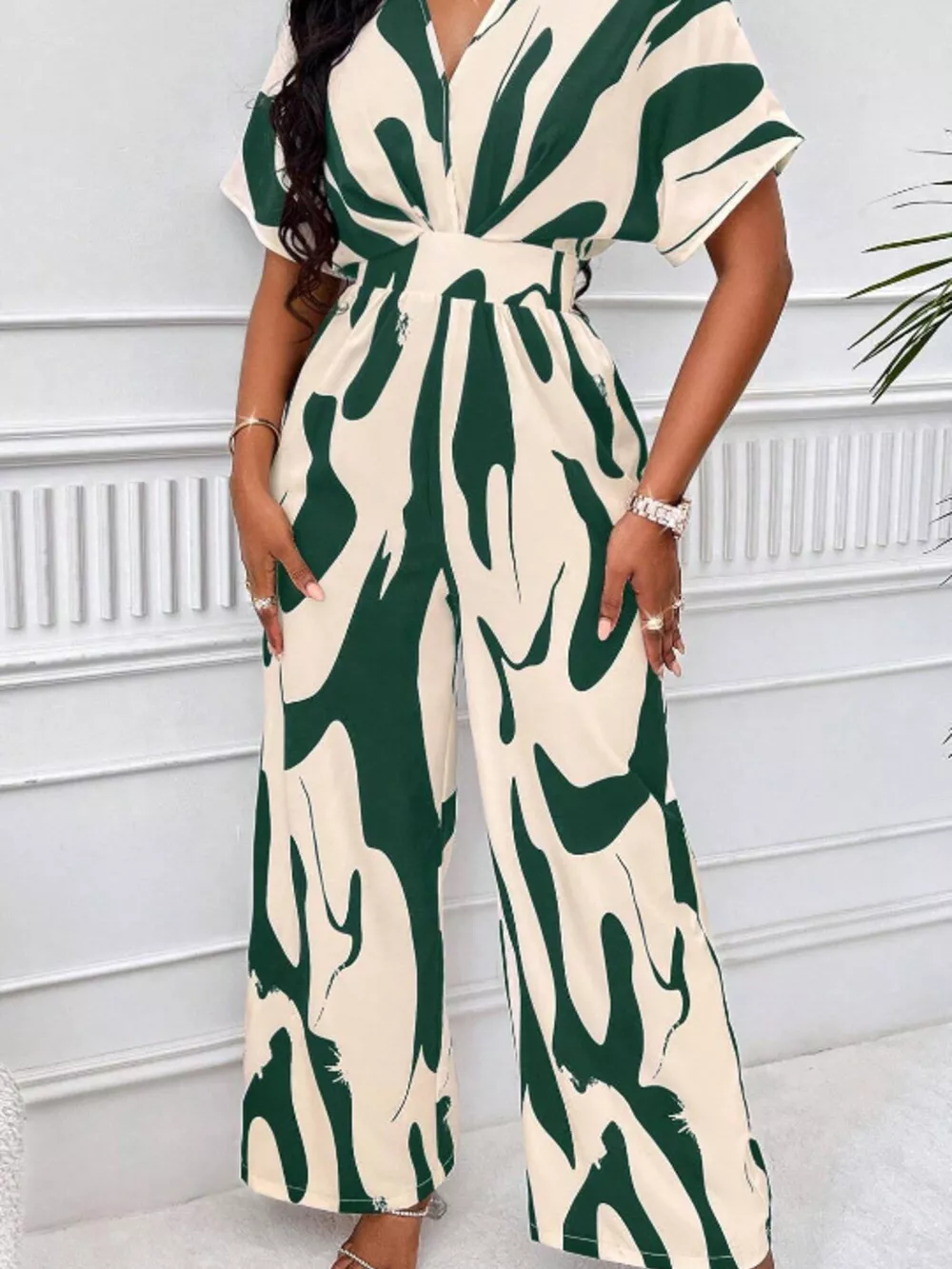Abstract Print Wide-Leg Jumpsuit, image 11