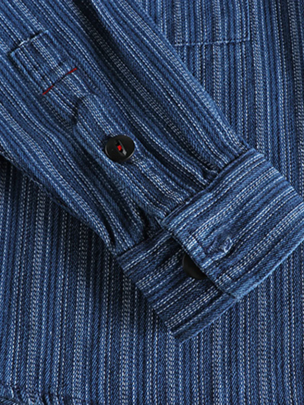 Men's Striped Button Down Denim Shirt, image 11