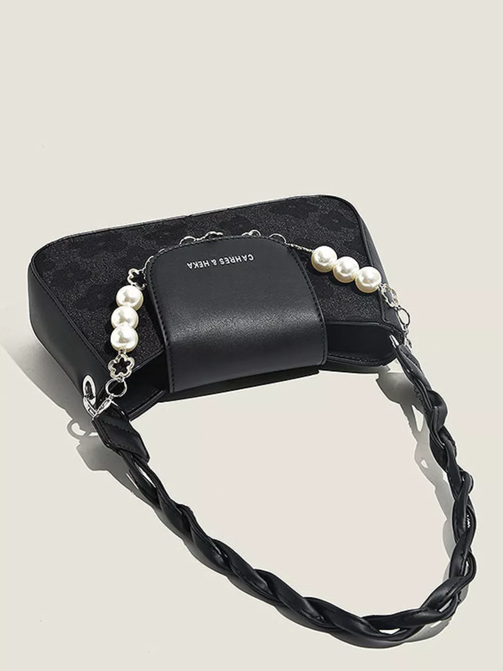 Pearl Chain Decor Shoulder Bag, image 8