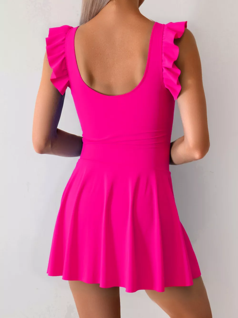 Ruffled Sleeve One-Piece Swim Dress, image 20
