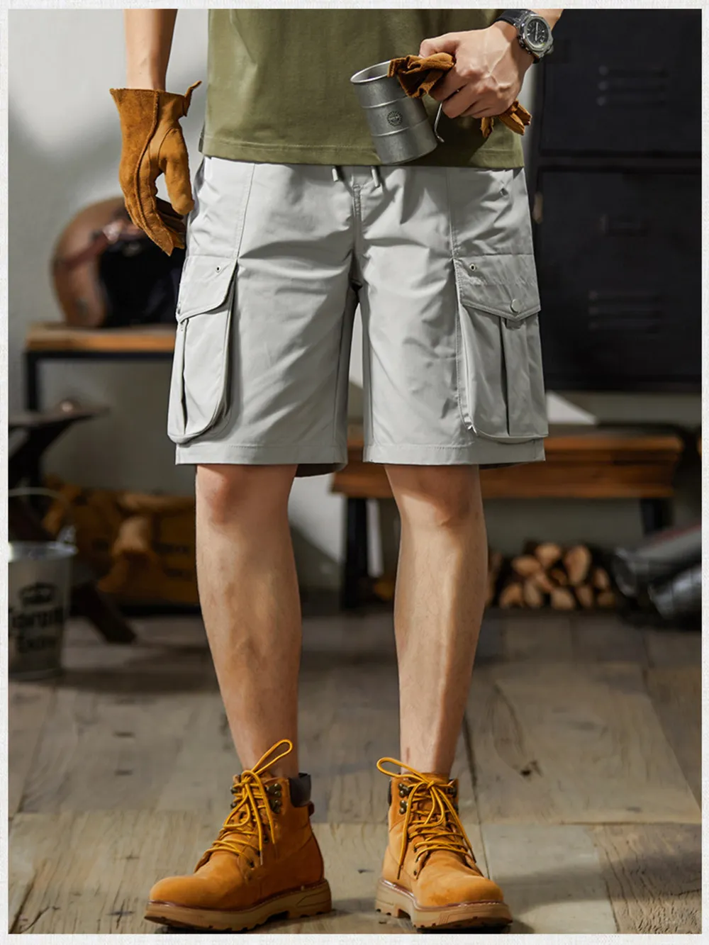 Men's Plus Size Loose Fit Cargo Shorts, image 12