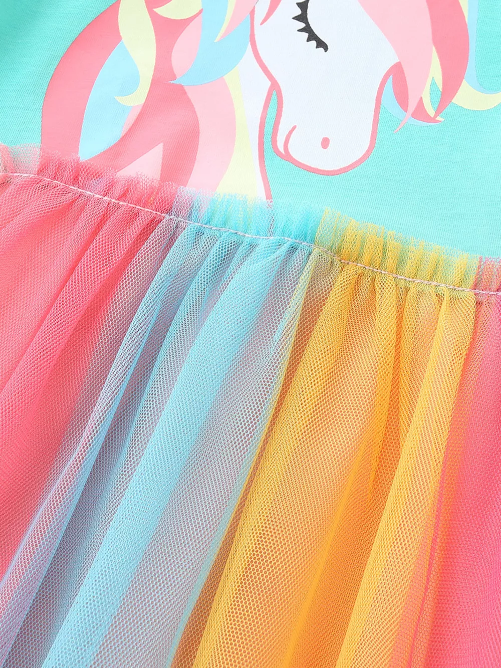 Children's Unicorn Rainbow Tulle Dress, image 4