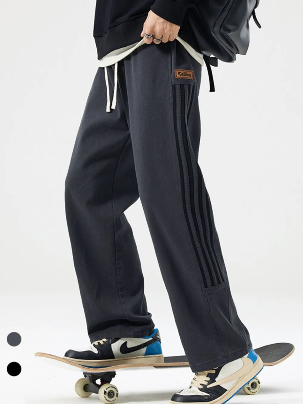 Men's Full Size Drawstring Wide Leg Pants Plus Size, image 4
