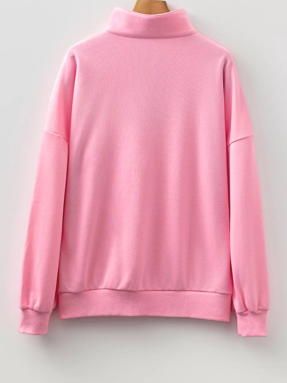 Contrast Striped Patchwork Zip Collar Sweatshirt, image 6