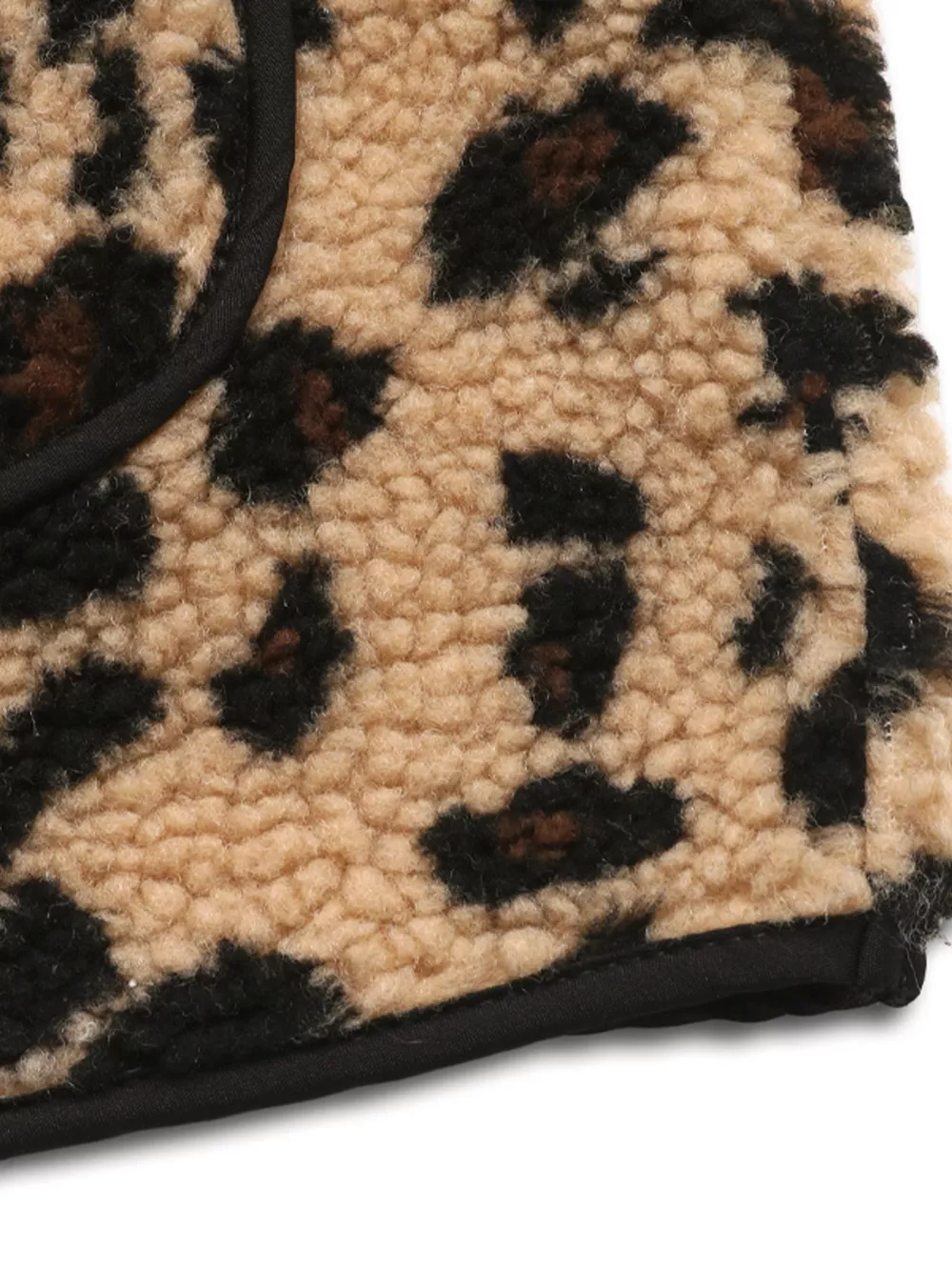Leopard Fleece Vest Coat with Pockets, image 5