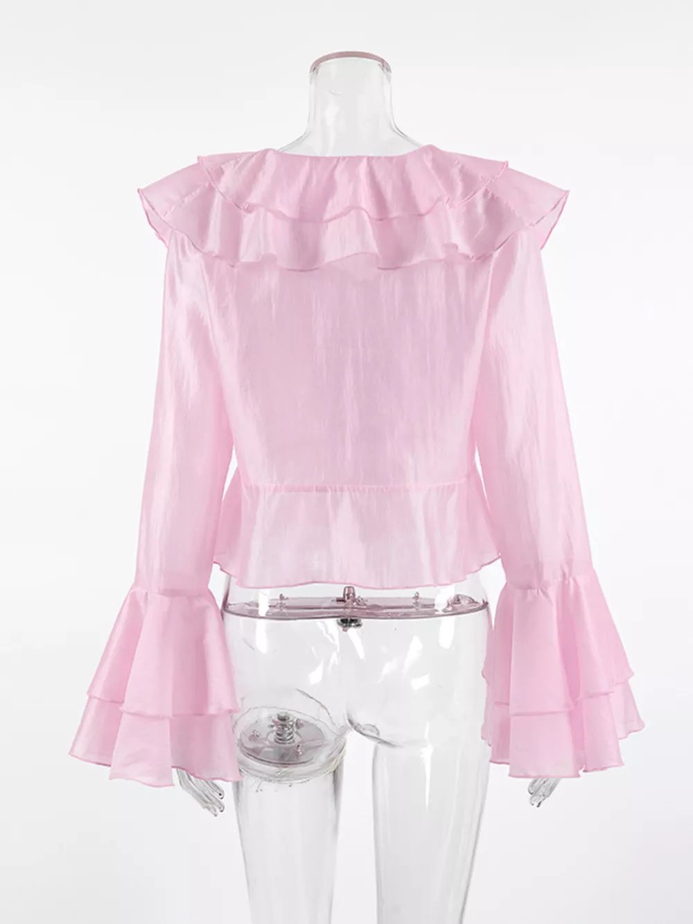 Ruffle Trimmed Long Sleeve Blouse, image 8