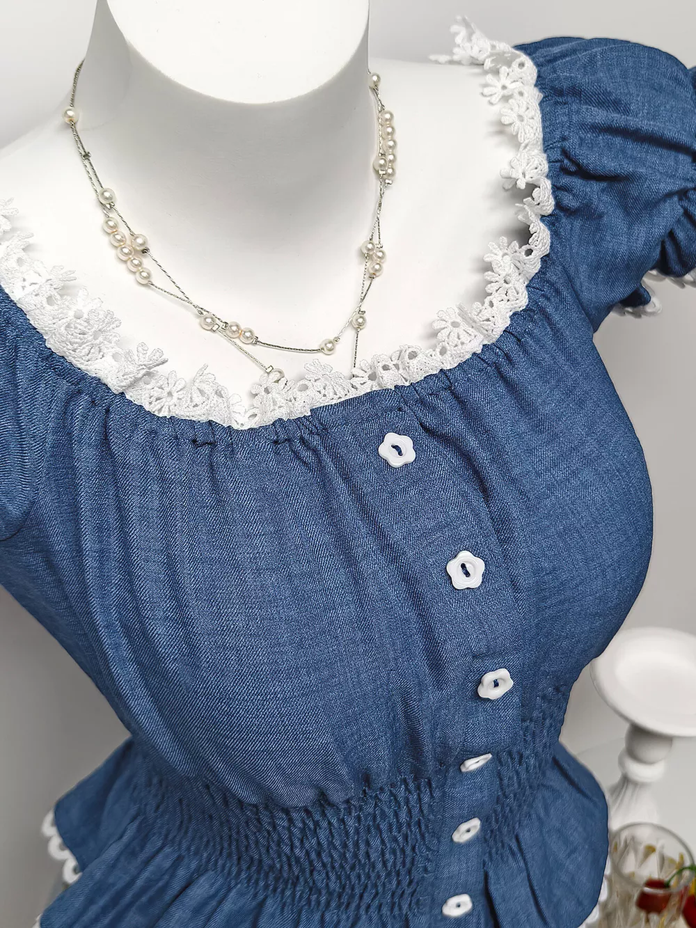 Smocked Short Sleeve Blouse, image 7