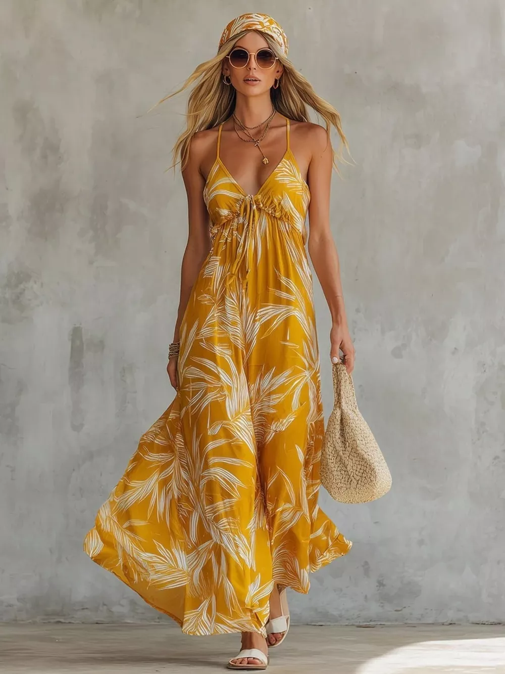 Full Size Printed Spaghetti Strap Maxi Dress Plus Size, image 2