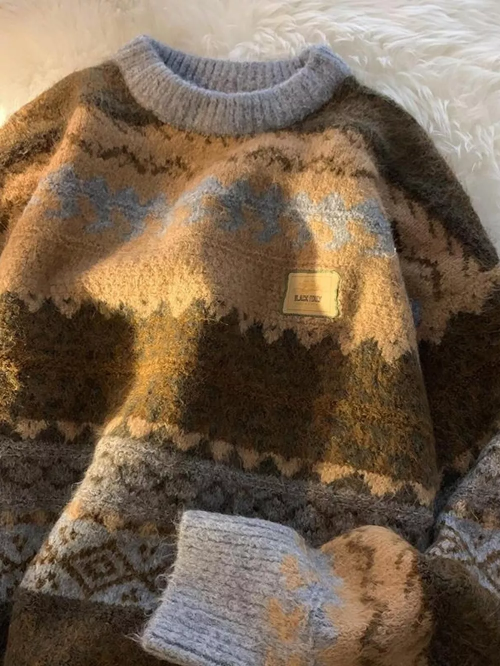 Men's Round Neck Long Sleeve Sweater, image 4