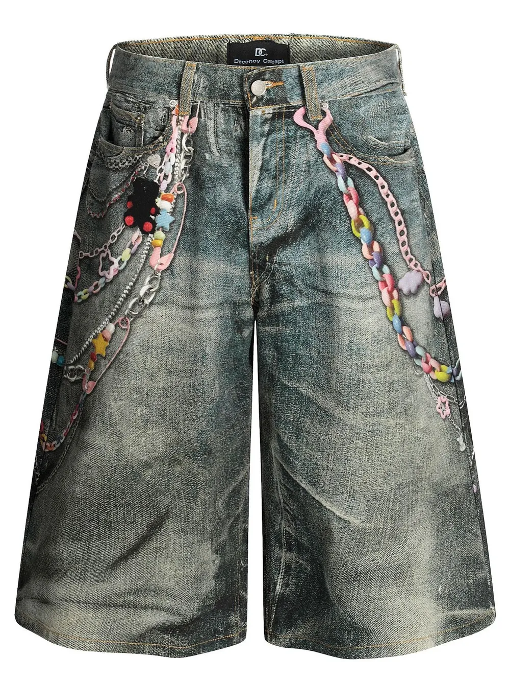 Men's Wide Leg Denim Shorts