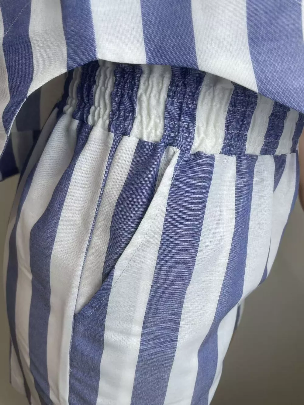 Striped Button Up Top and Shorts Set, image 5