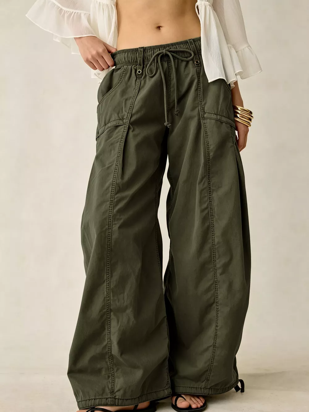 High-Waisted Cargo Wide-Leg Pants, image 25