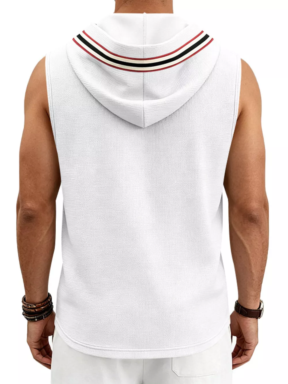 Men's Full Size Lace Up Hooded Vest Plus Size, image 5